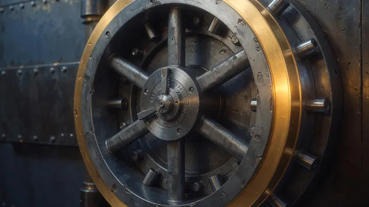 Heavy vault lock symbolizing precious metals custodian security